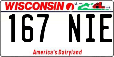 WI license plate 167NIE