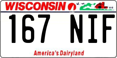 WI license plate 167NIF