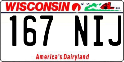 WI license plate 167NIJ
