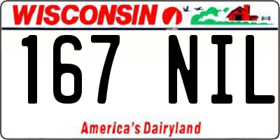 WI license plate 167NIL