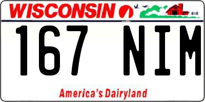 WI license plate 167NIM
