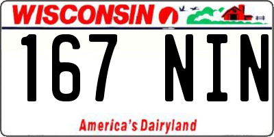 WI license plate 167NIN