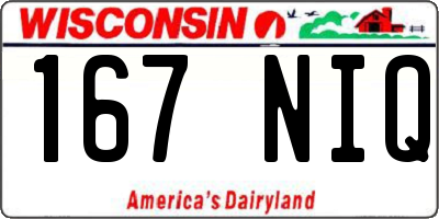 WI license plate 167NIQ