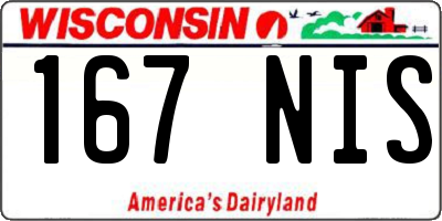 WI license plate 167NIS