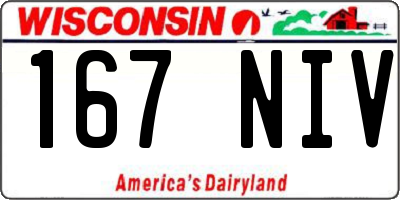 WI license plate 167NIV