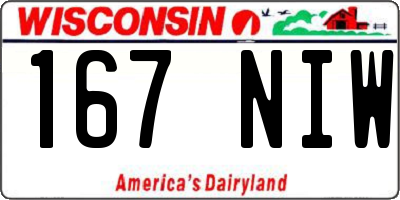 WI license plate 167NIW