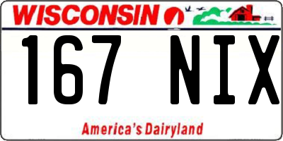 WI license plate 167NIX