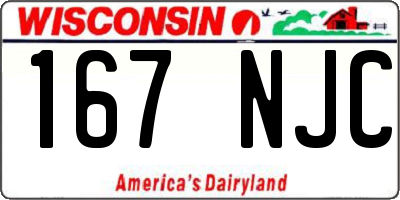 WI license plate 167NJC