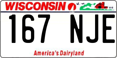 WI license plate 167NJE