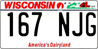 WI license plate 167NJG