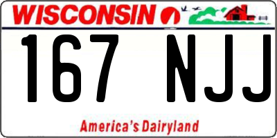 WI license plate 167NJJ
