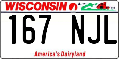 WI license plate 167NJL