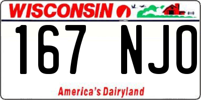 WI license plate 167NJO