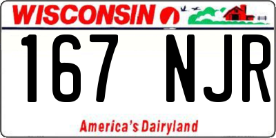 WI license plate 167NJR