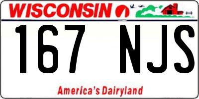 WI license plate 167NJS