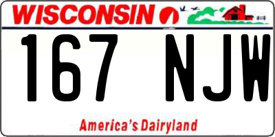 WI license plate 167NJW