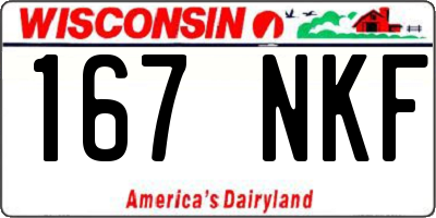 WI license plate 167NKF