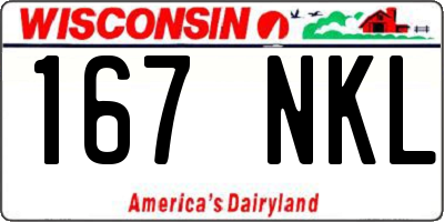 WI license plate 167NKL