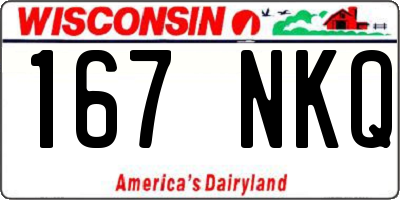 WI license plate 167NKQ