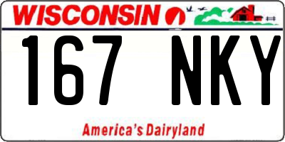 WI license plate 167NKY