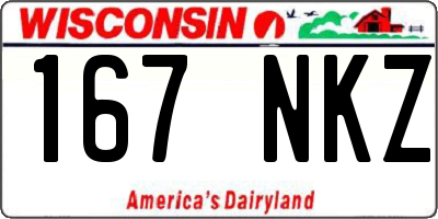 WI license plate 167NKZ