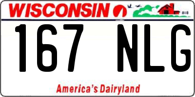 WI license plate 167NLG