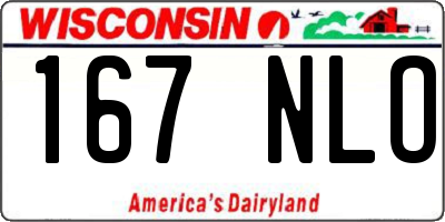 WI license plate 167NLO