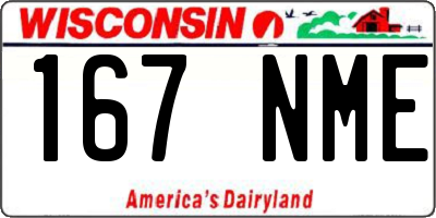 WI license plate 167NME