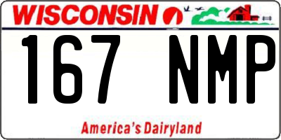 WI license plate 167NMP