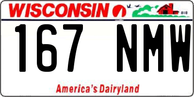 WI license plate 167NMW