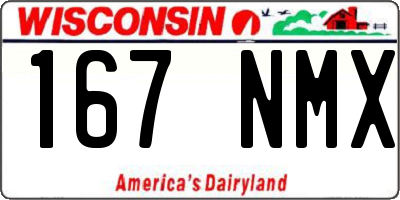 WI license plate 167NMX