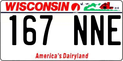 WI license plate 167NNE