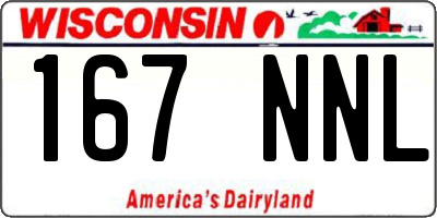 WI license plate 167NNL