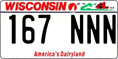 WI license plate 167NNN
