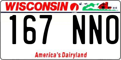 WI license plate 167NNO