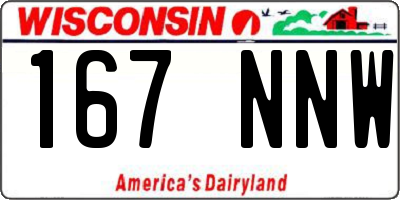 WI license plate 167NNW