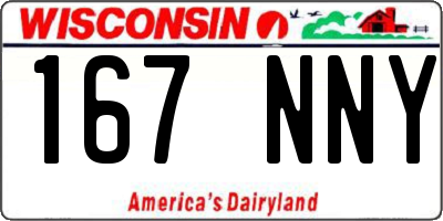 WI license plate 167NNY