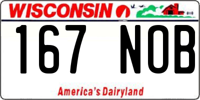 WI license plate 167NOB