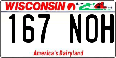 WI license plate 167NOH