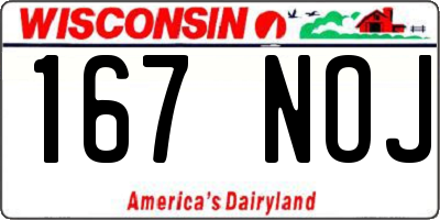 WI license plate 167NOJ