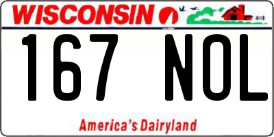 WI license plate 167NOL