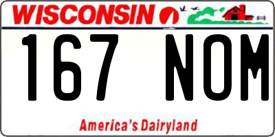 WI license plate 167NOM