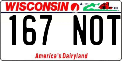 WI license plate 167NOT