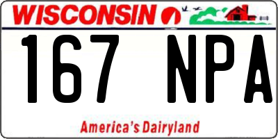 WI license plate 167NPA