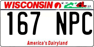 WI license plate 167NPC