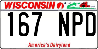 WI license plate 167NPD