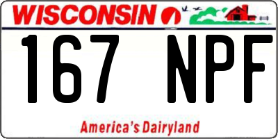 WI license plate 167NPF