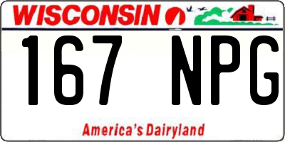 WI license plate 167NPG