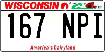 WI license plate 167NPI