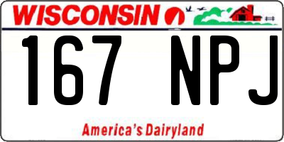 WI license plate 167NPJ